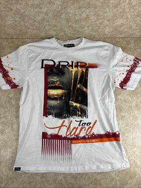 Contender “Drip Too Hard” Graphic T‑Shirt Men’s 4XL Streetwear Hip Hop JJT